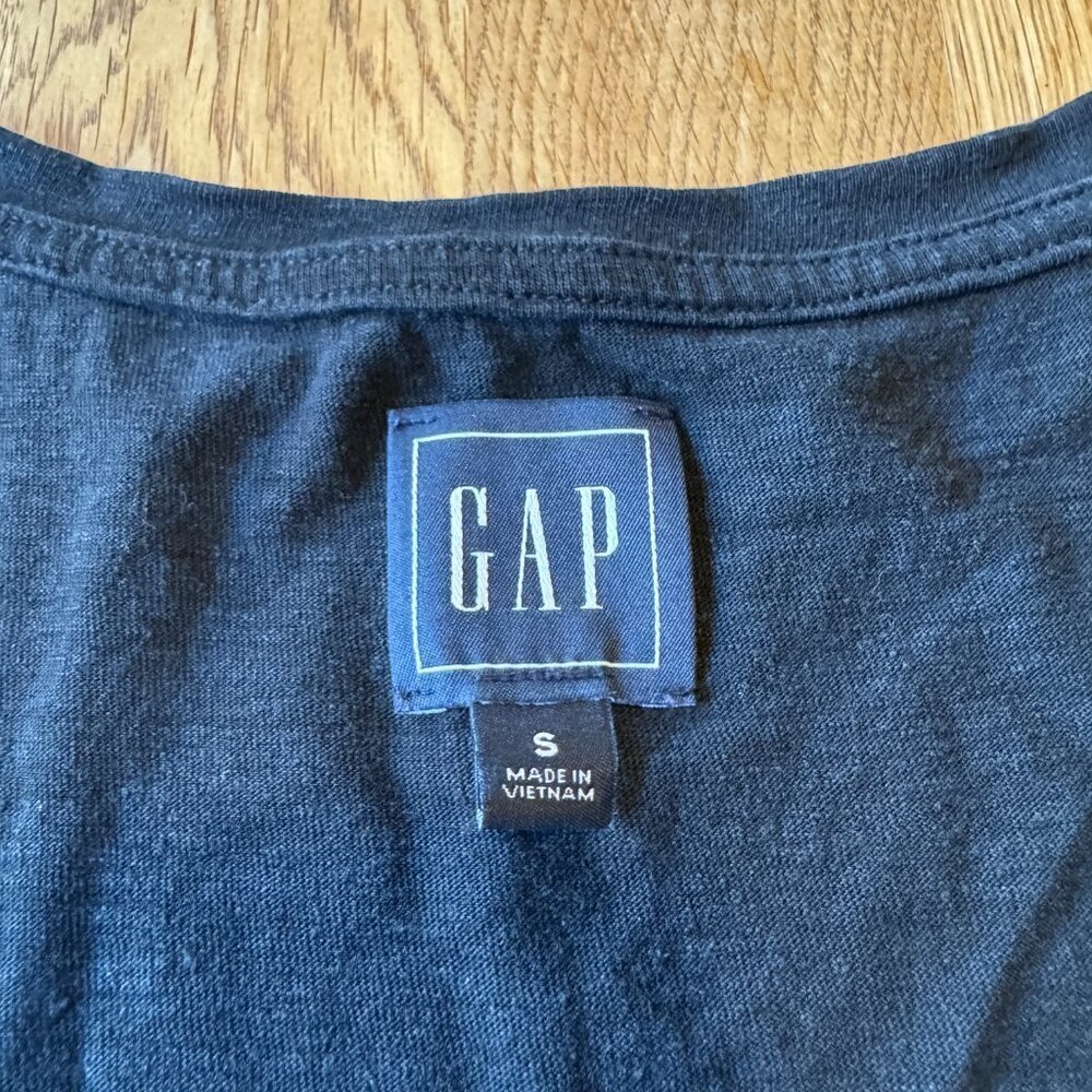 GAP Black Lace Trim Tank Top Hemp Blend Size Small - Picture 2 of 7
